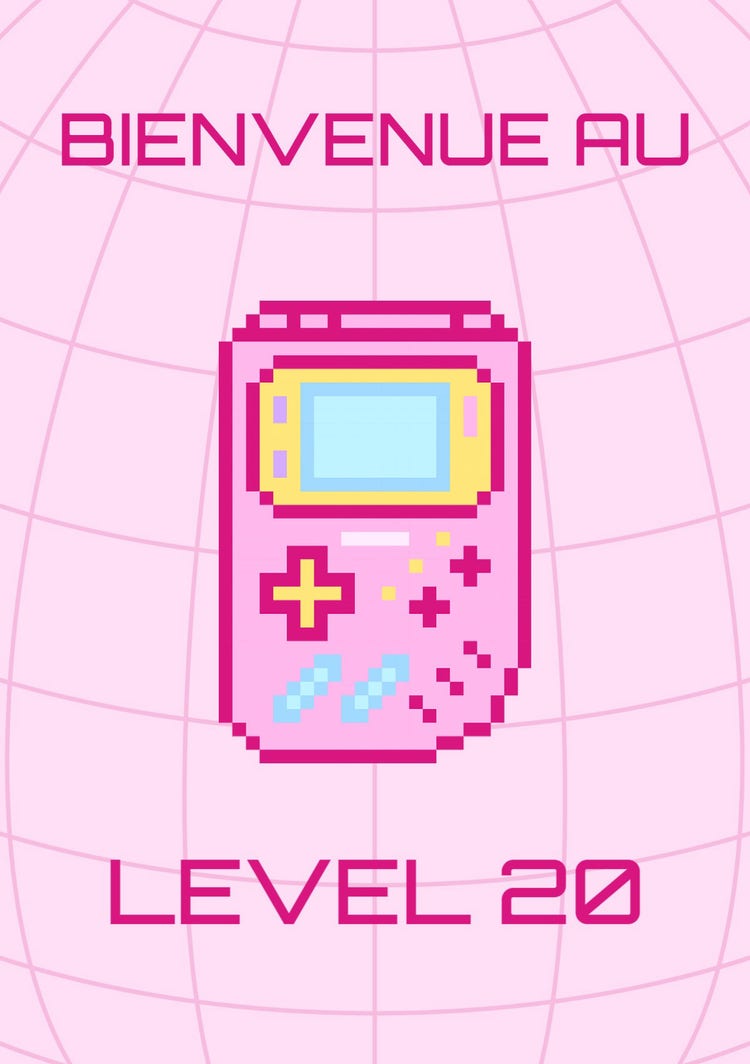 Pink Video Game Level Birthday Card