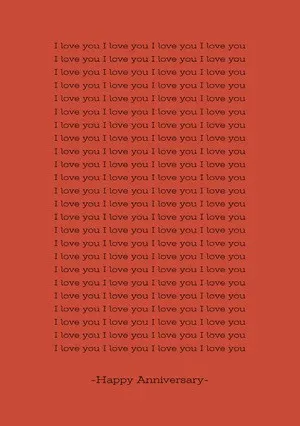 Red I Love You Happy Marriage Anniversary Card Anniversary Card