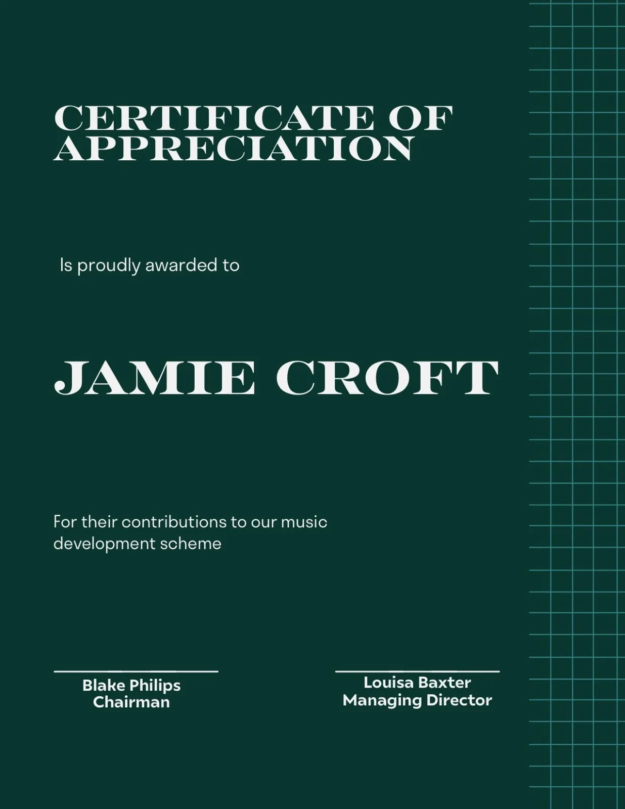 Green Minimal Certificate Of Appreciation