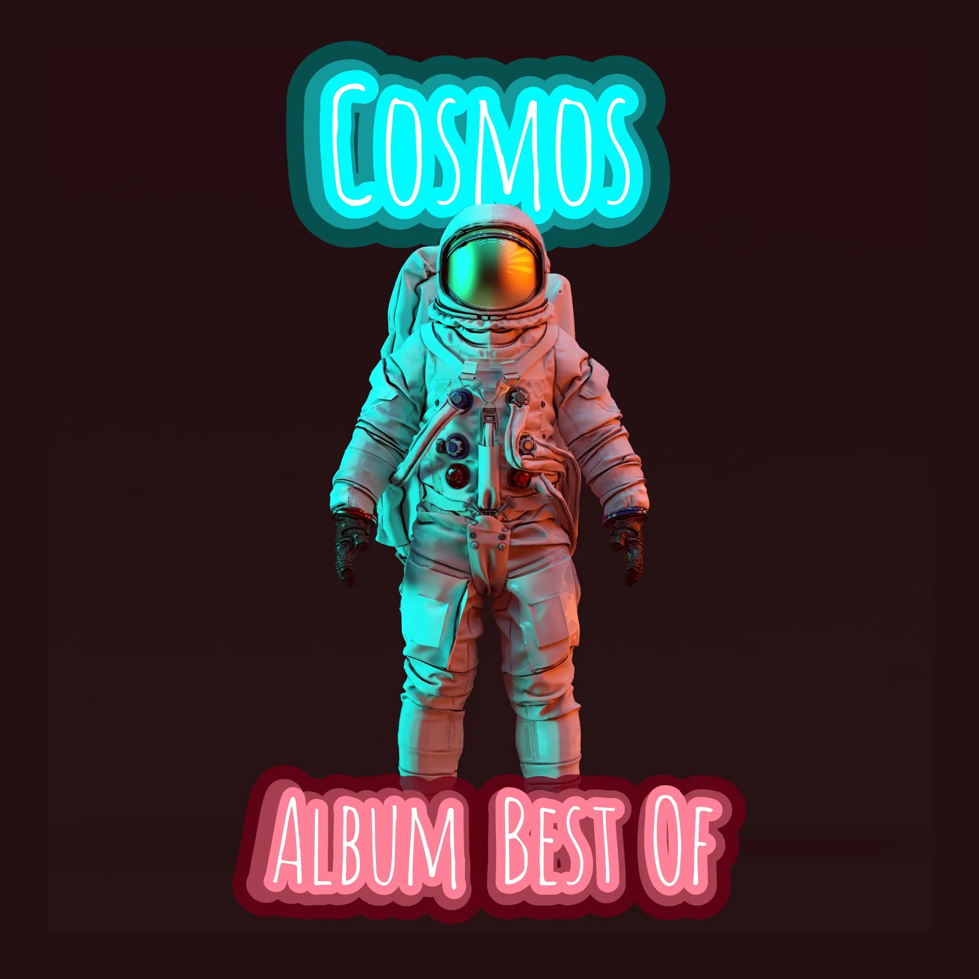 Neon Pink and Blue Astronaut Album Cover