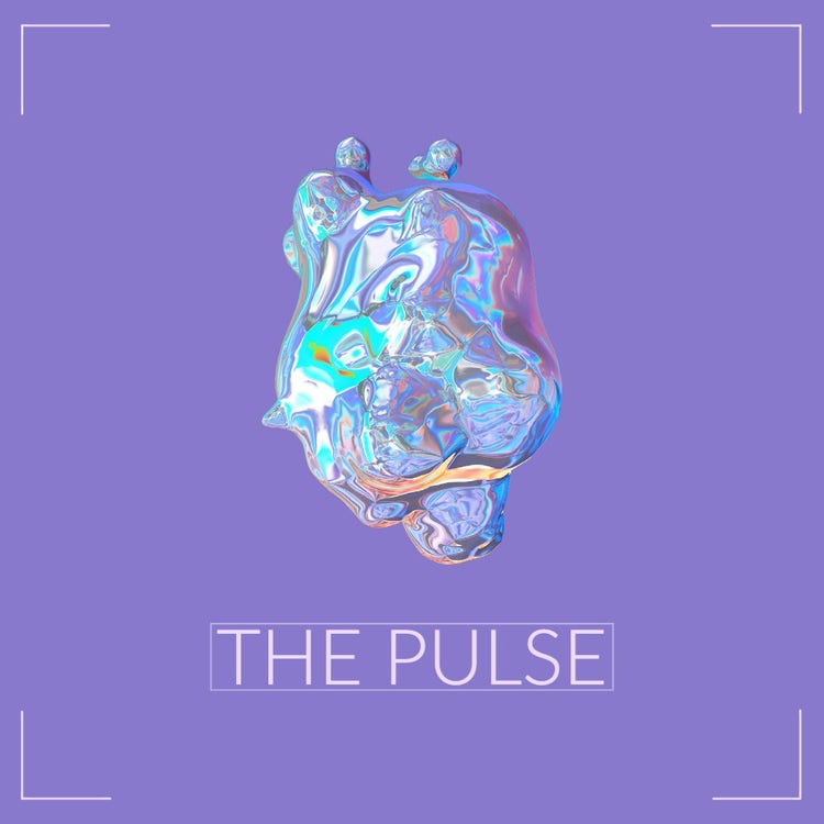 Purple holographic shape album cover