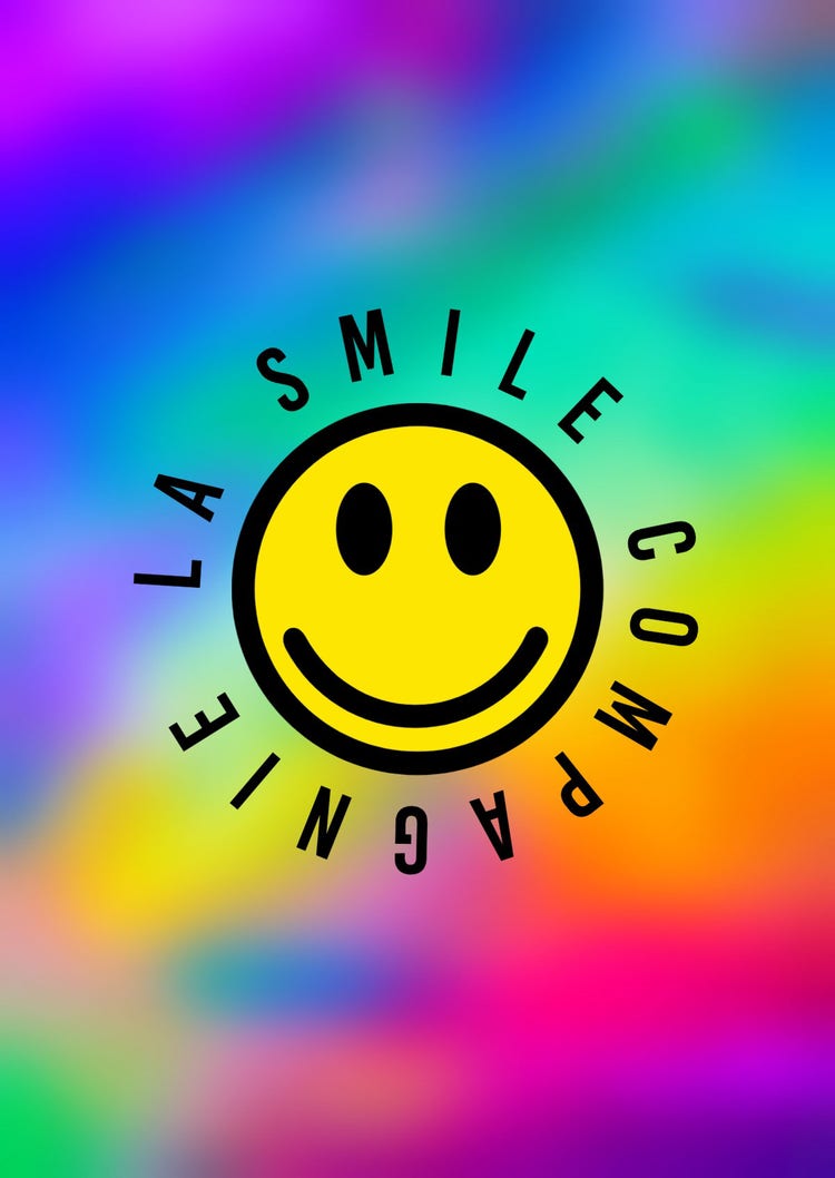 Holographic Happy Smiley Clothing Label