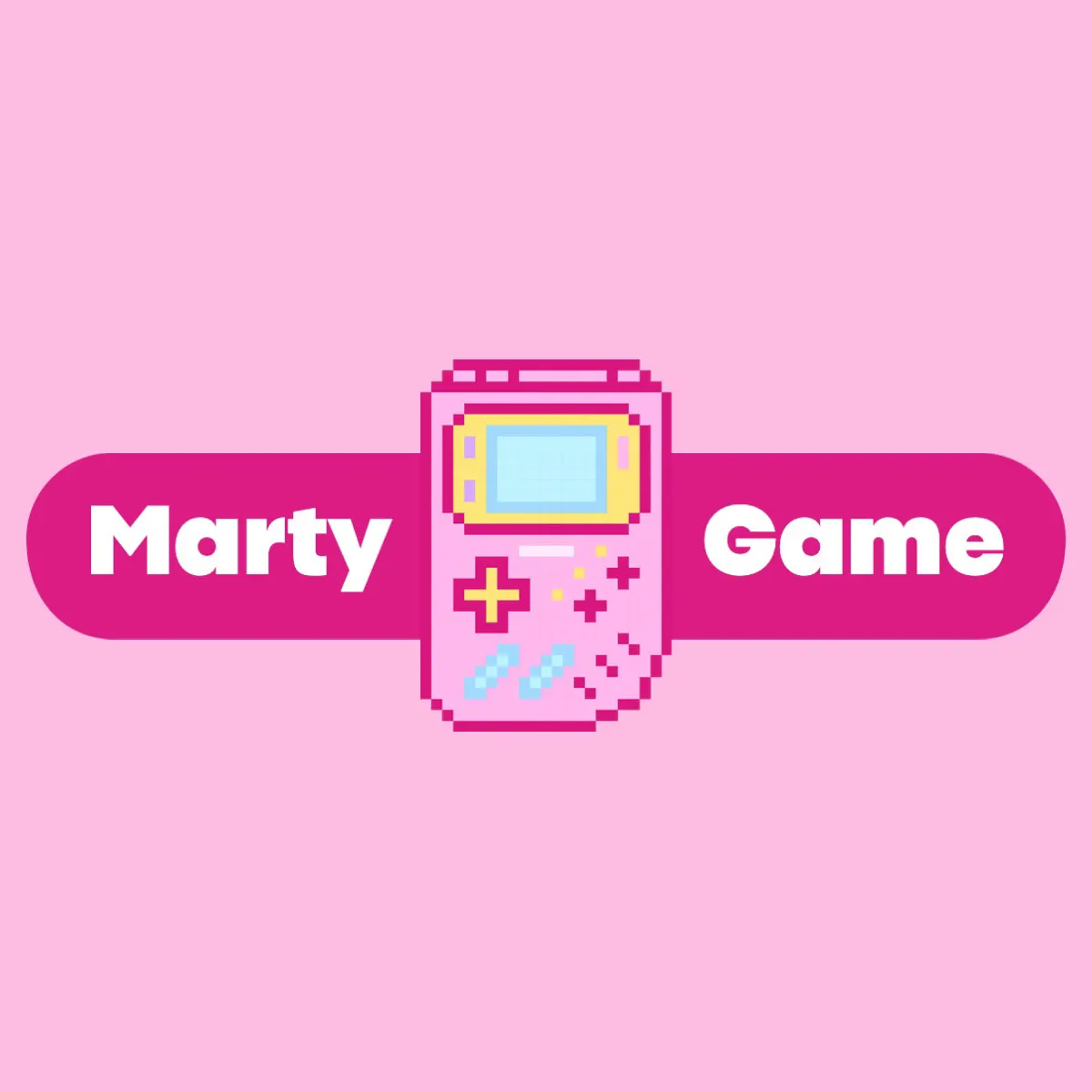Pink Cute Pixel Game Console Game Logo