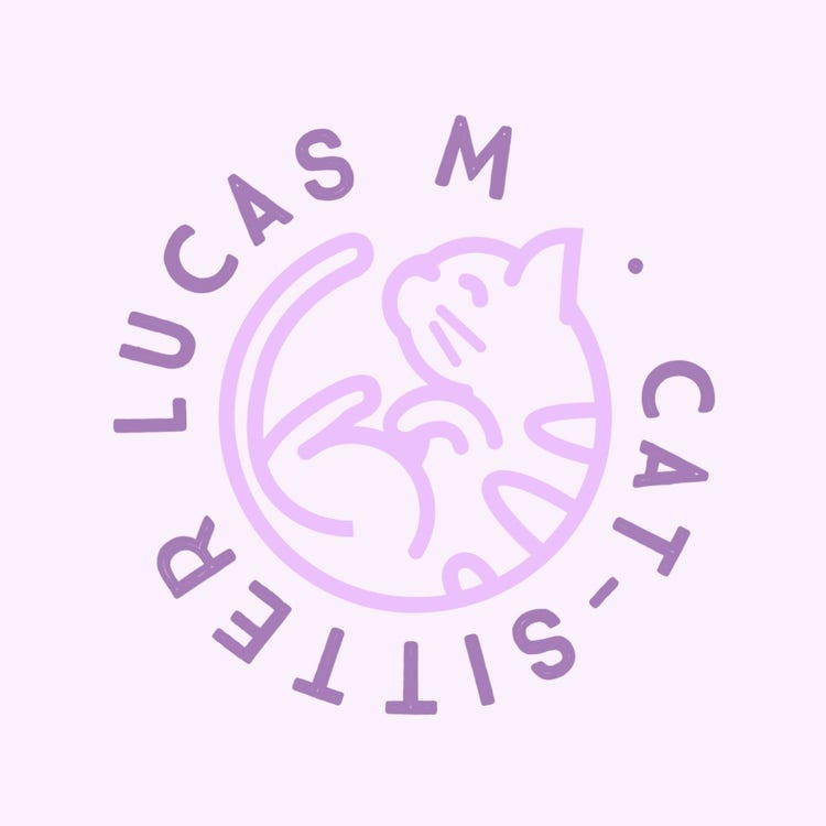 Purple Cute Cat-SItter Logo