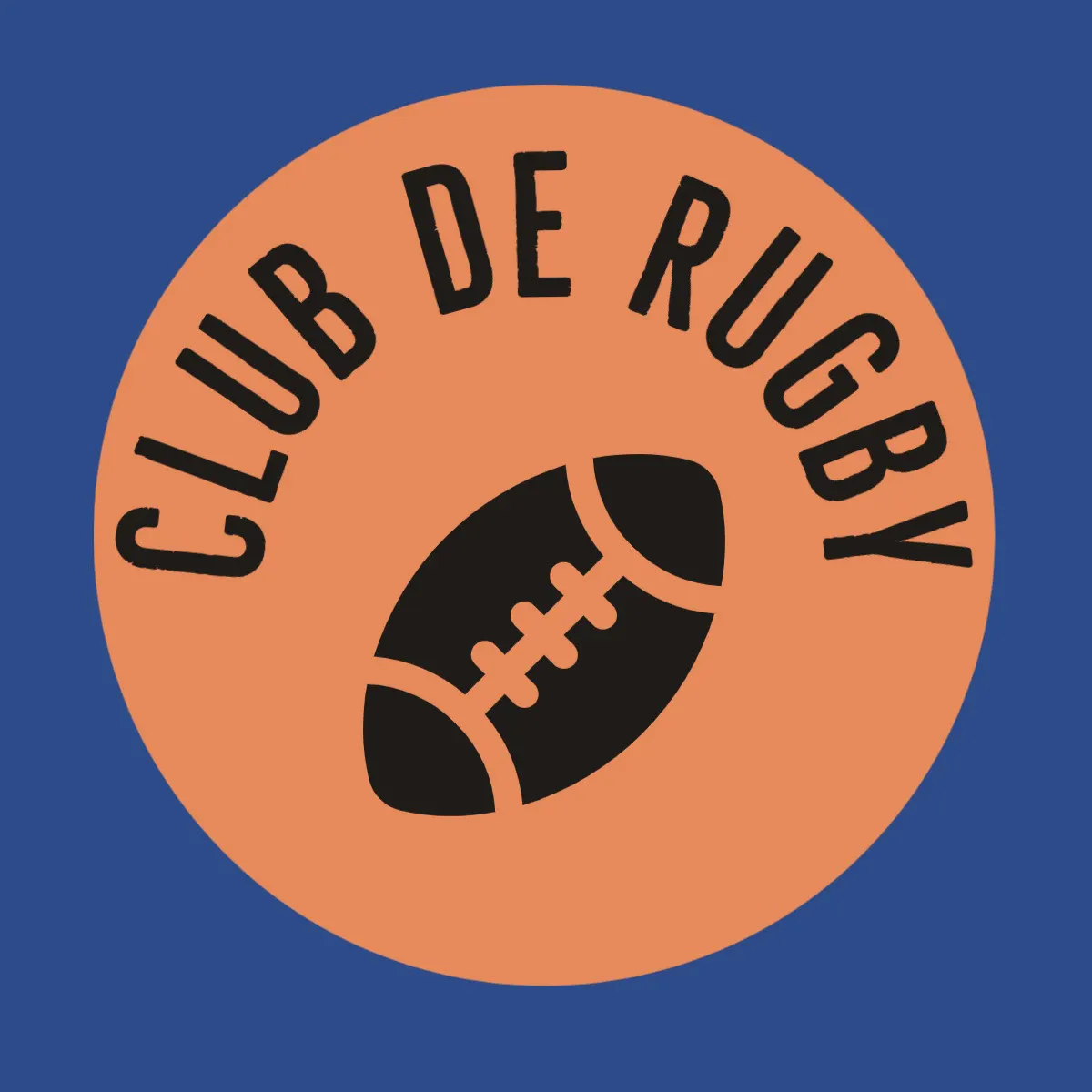 Blue and Brown Rugby Club T-Shirt Design Logo