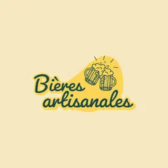 Yellow artisanal beer logo