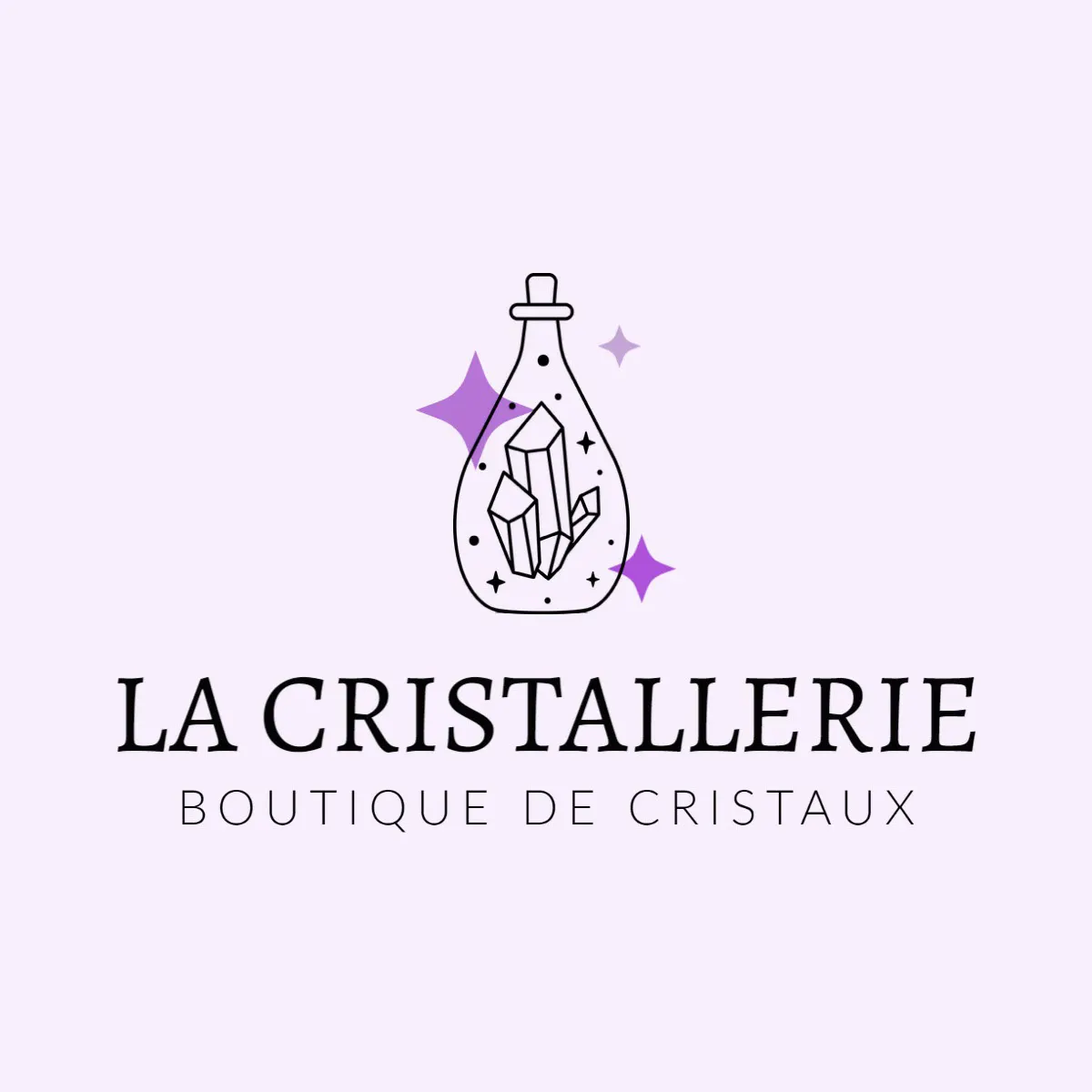 Purple Elegant Crystal Shop T-Shirt Logo Design