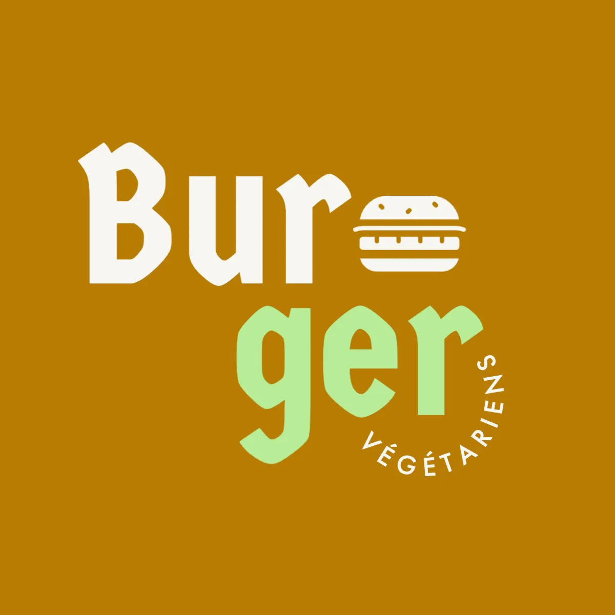 Brown Burger Vegan T-Shirt Design Logo