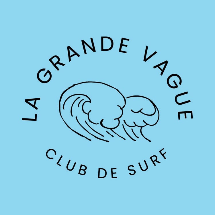 Blue Surf Board Wave Surf Club Logo