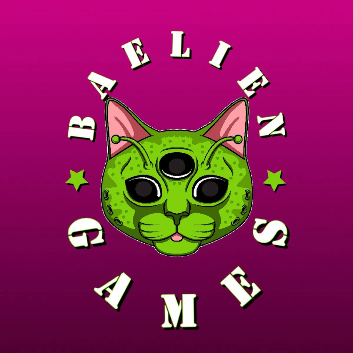pink and green gaming logo