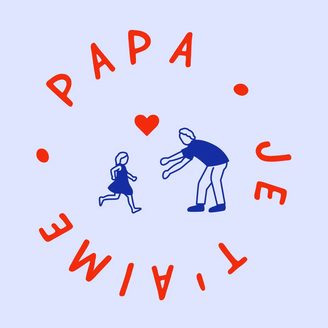 Red Blue Circle Dad Child Father’s Day Instagram Square 