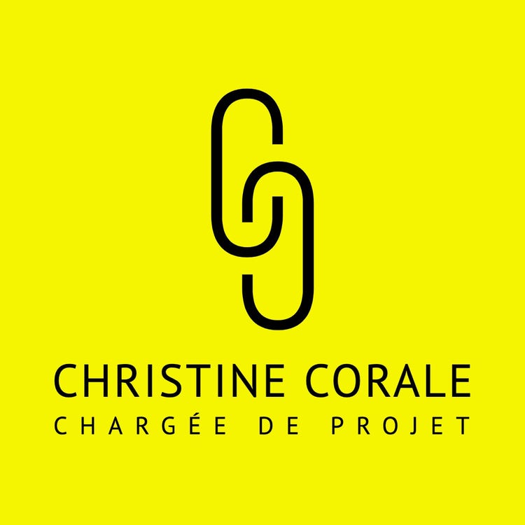 Yellow Minimalist Initials Project Manager Logo