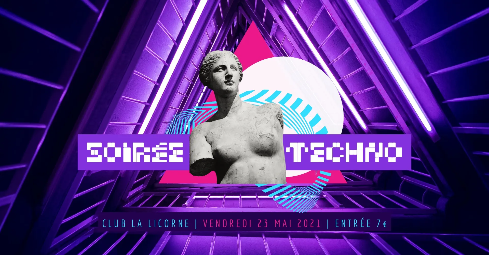 Purple Techno Night Facebook Event Cover