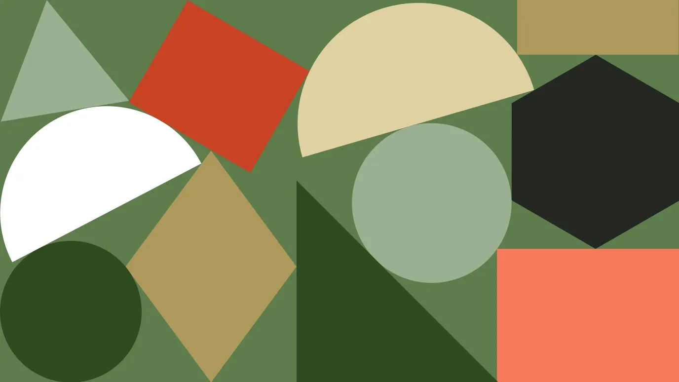 Green and Brown Abstract Geometric Shapes Desktop Wallpaper