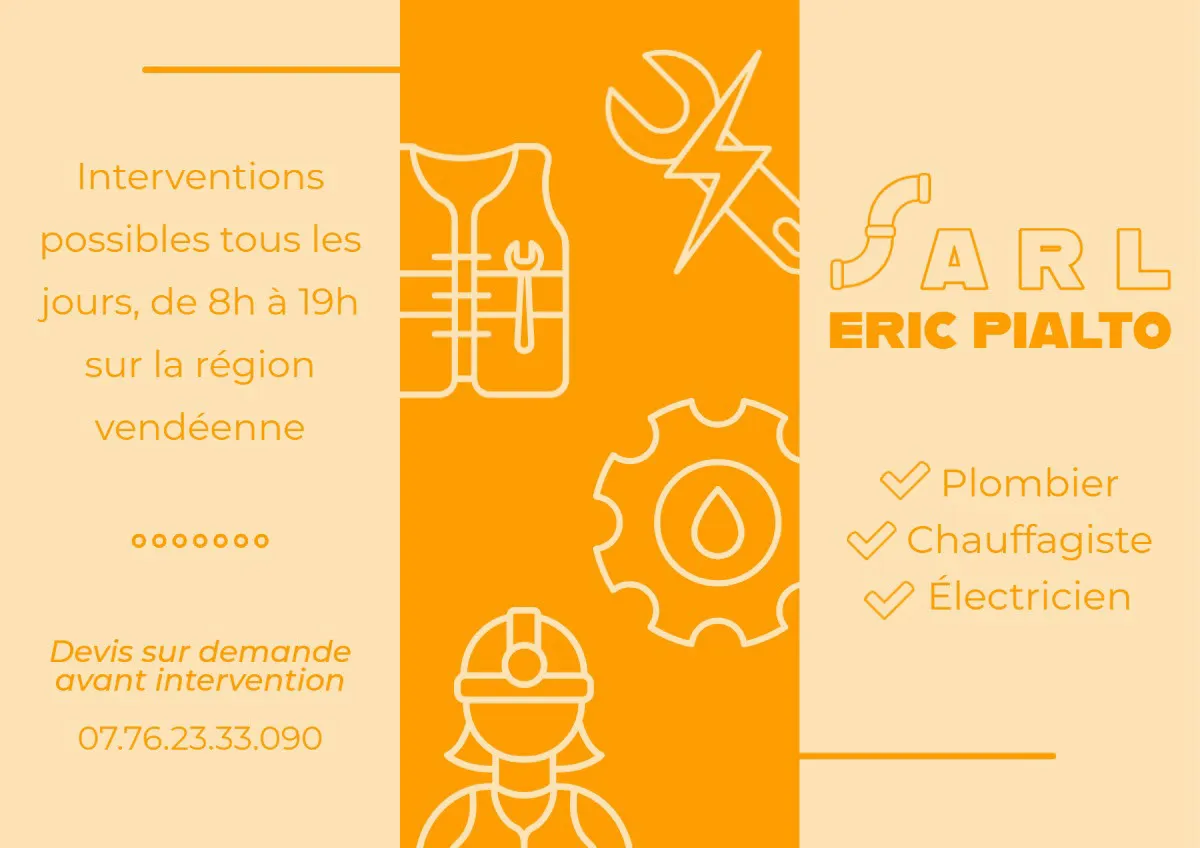 Orange Plumber Heating Engineering Electrician Company Brochure