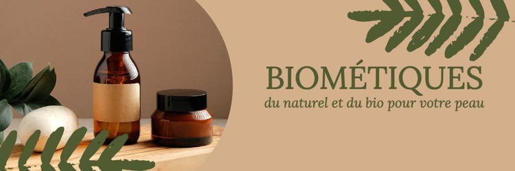 Brown Green Foliage Bio Natural Cosmetics Banner