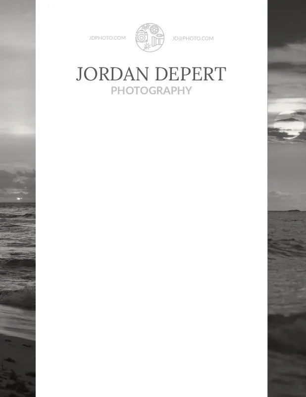 Black and White Photography Service Letterhead