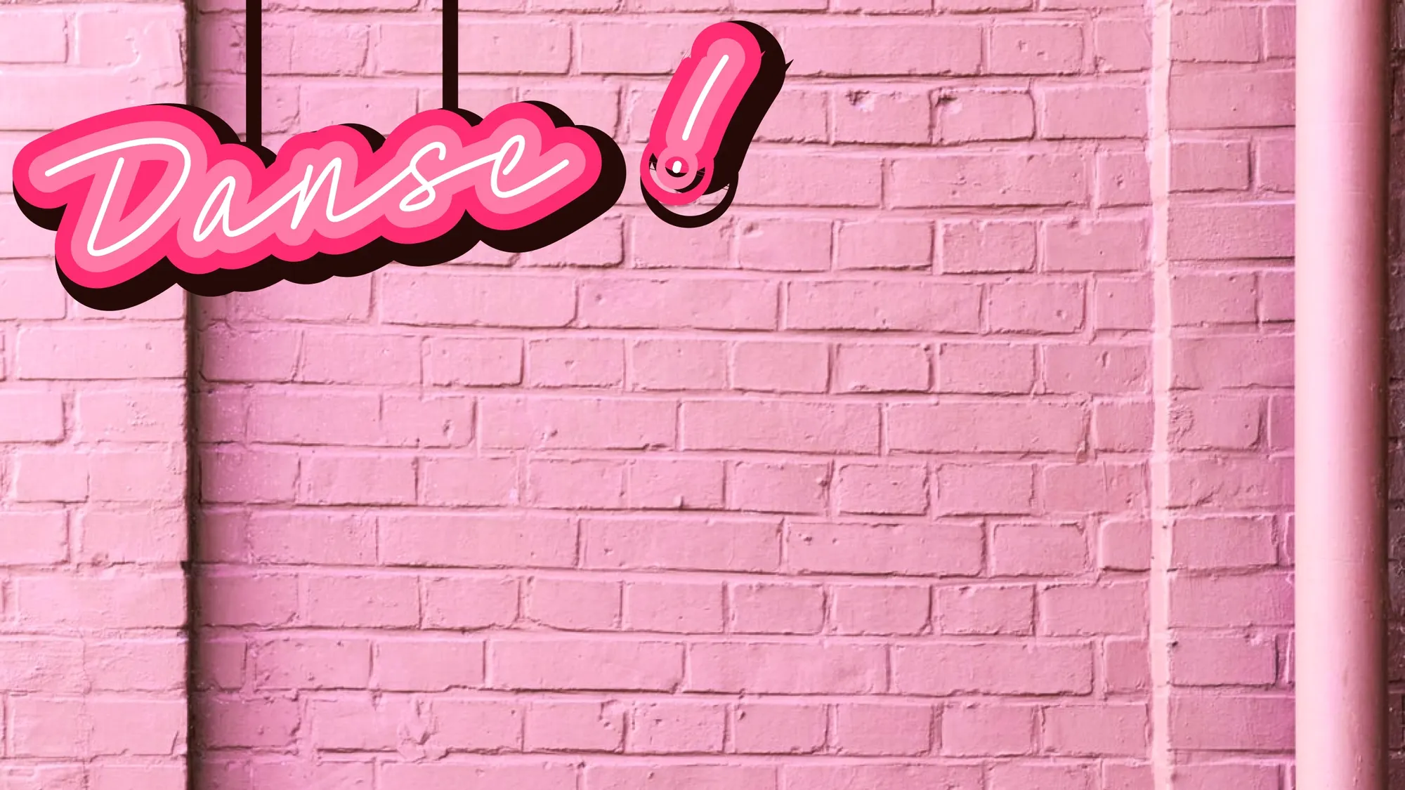 Pink Wall Dance Neon Sign Zoom Background