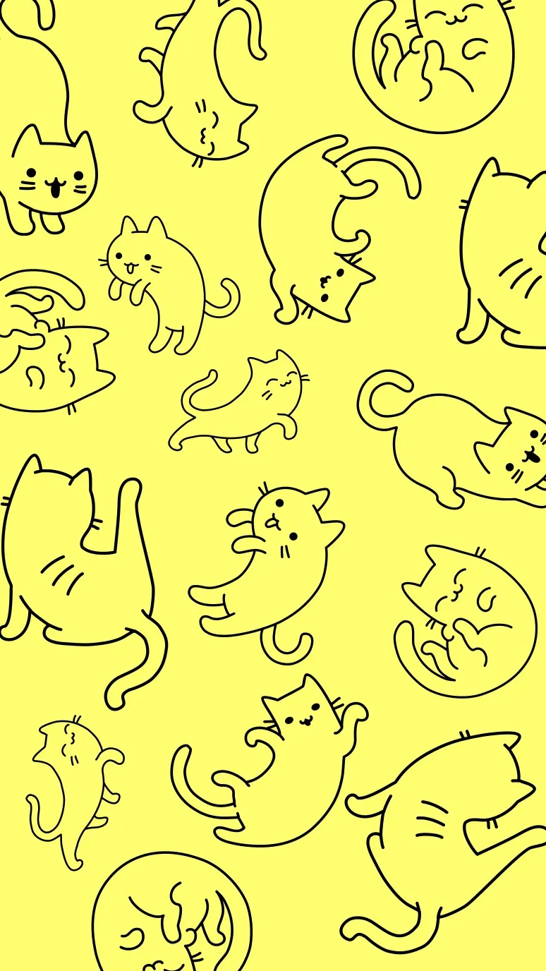 Yellow and Black Kitten Pattern Instagram Story