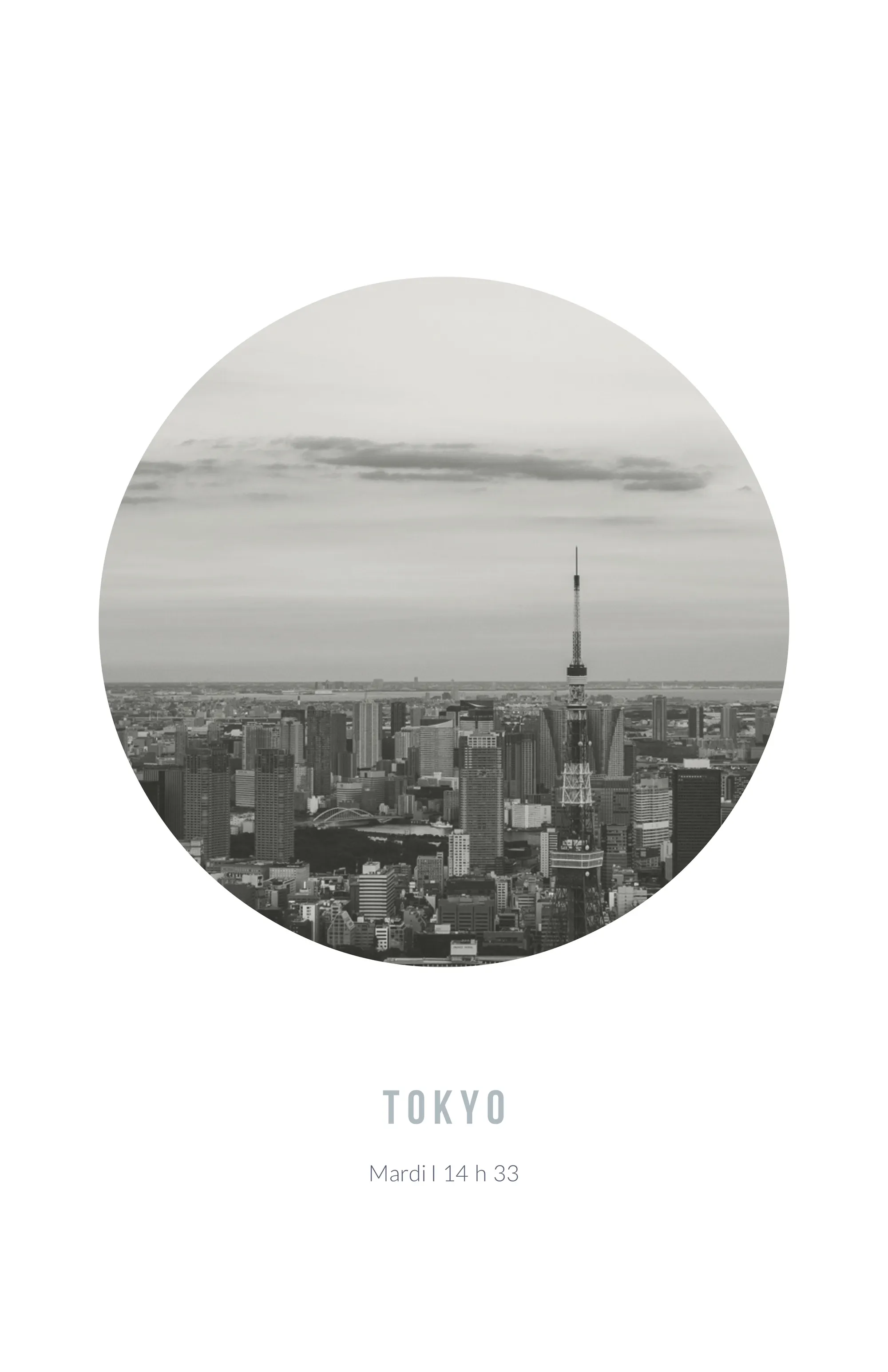 Grey Circle Tokyo Skyscraper poster 