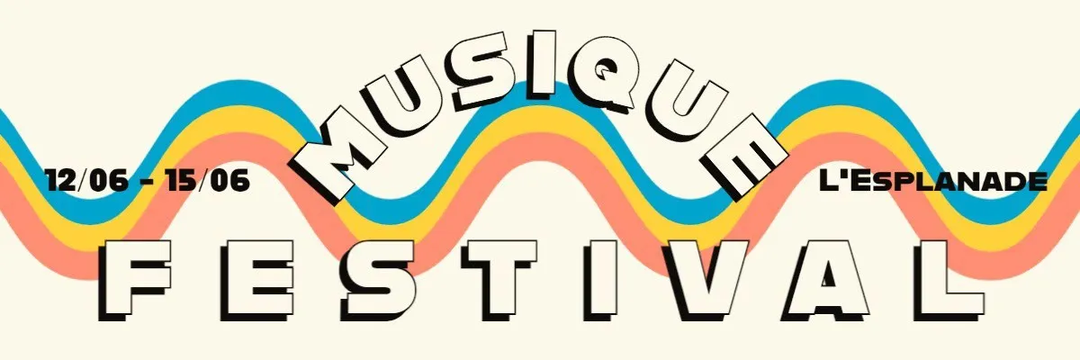 Seventies Colorful Wave Music Festival Banner Web