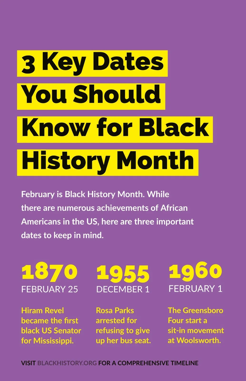 Purple and Yellow Black History Month Infographic