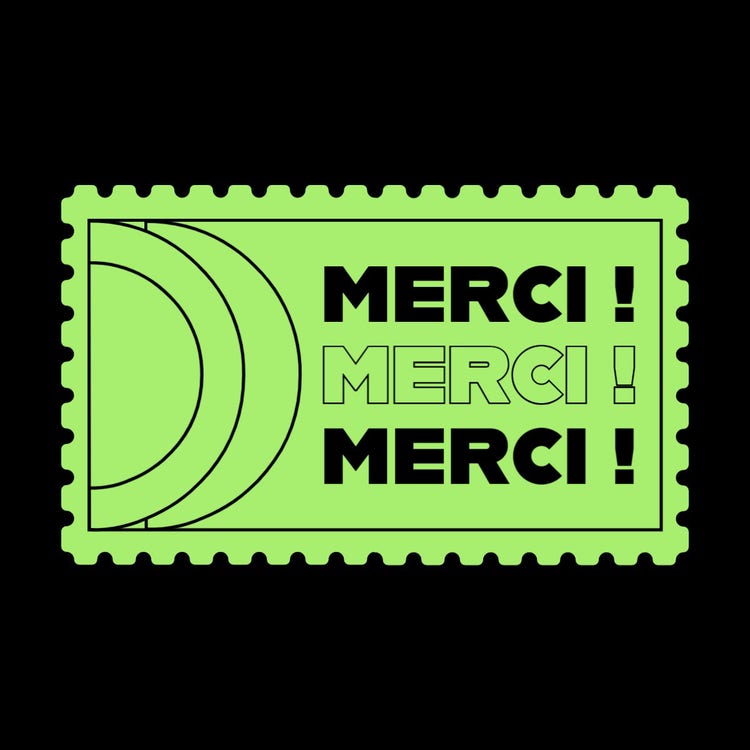 Neon Green Geometrical Stamp Thank You Sticker