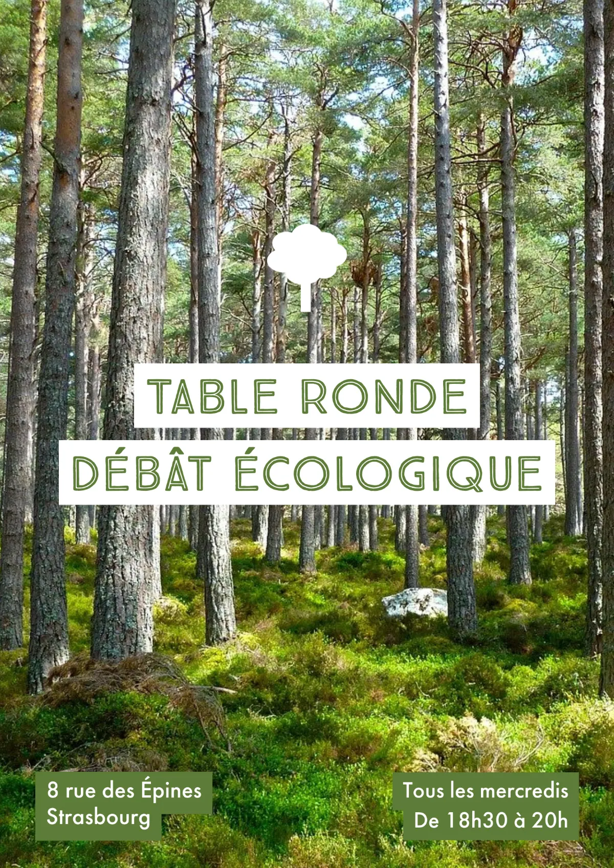 Green round-table ecological poster