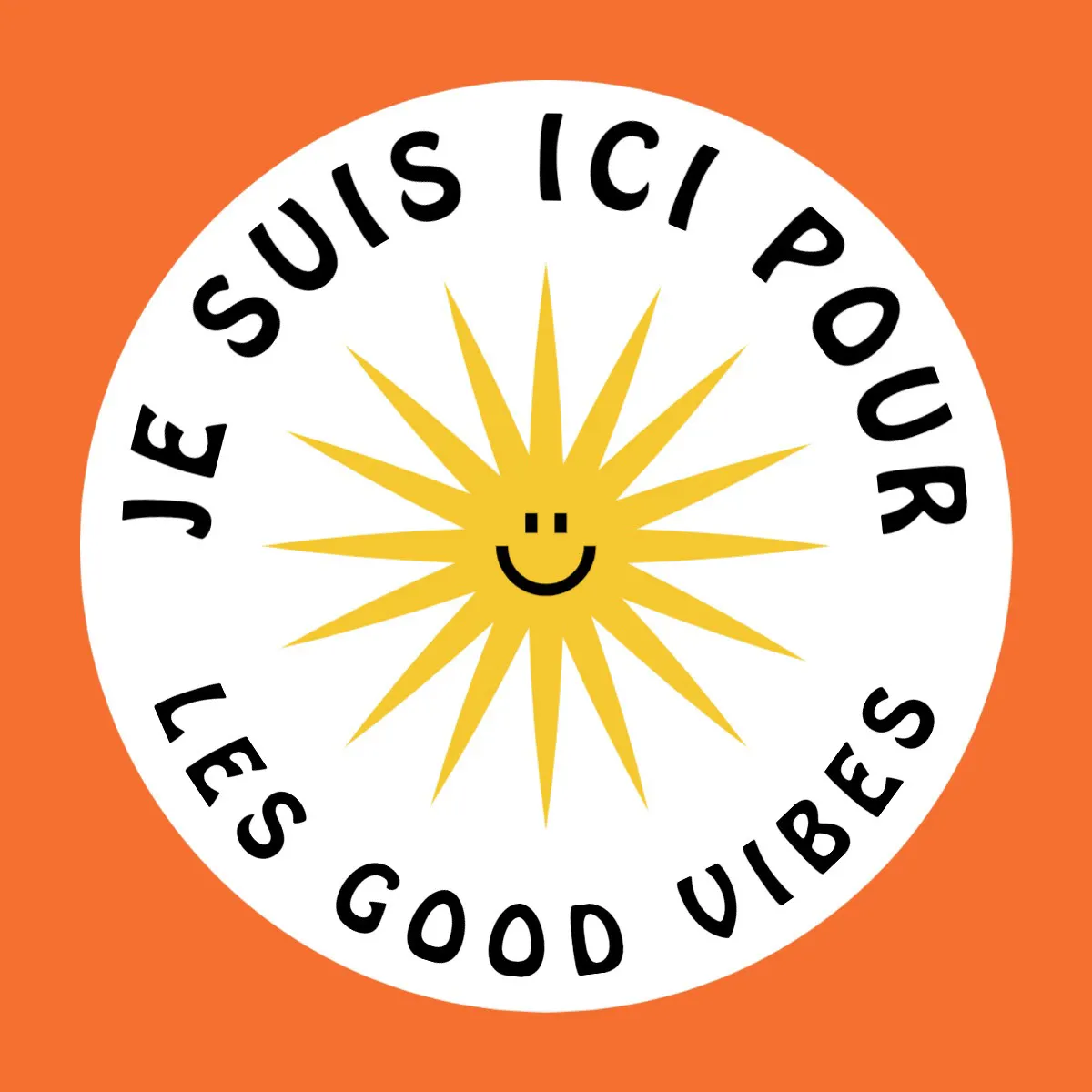 Orange Smiley Good Vibes Sticker
