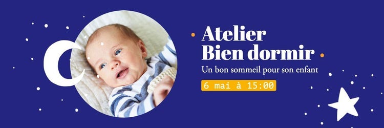 Blue and White Baby Sleep Event Banner
