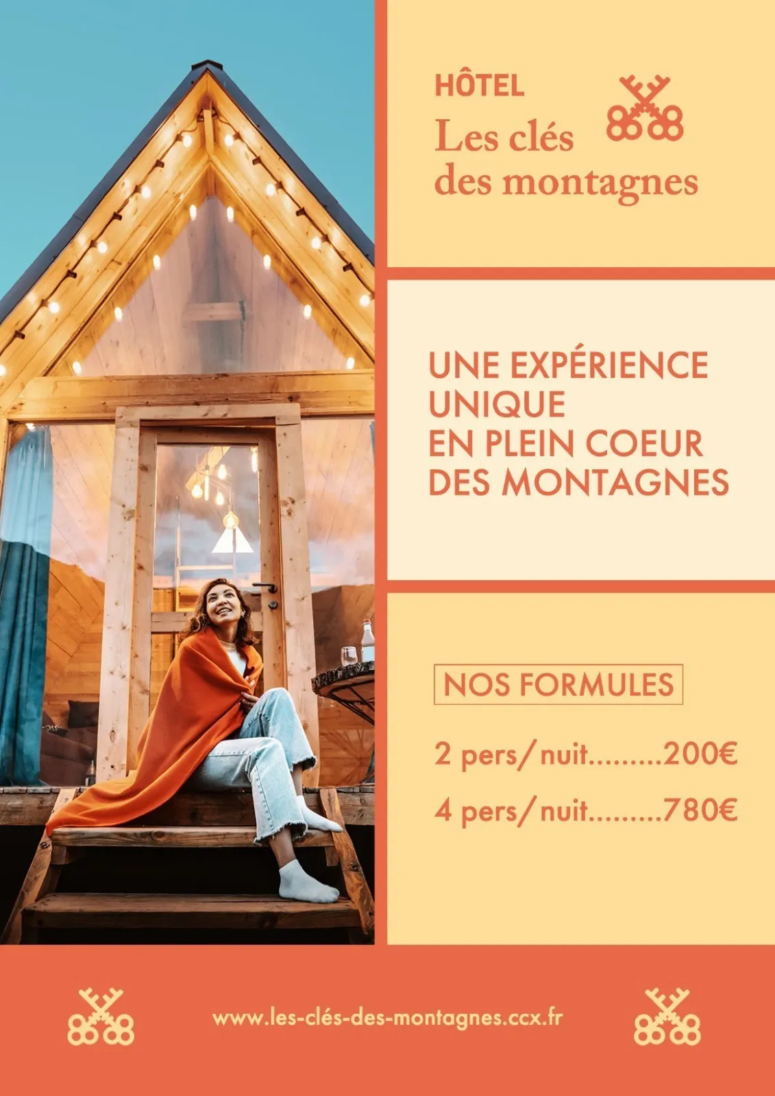 Monochromatic orange Hotel Flyer