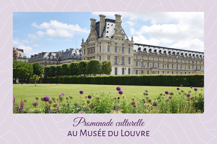 purple louvre museum postcard