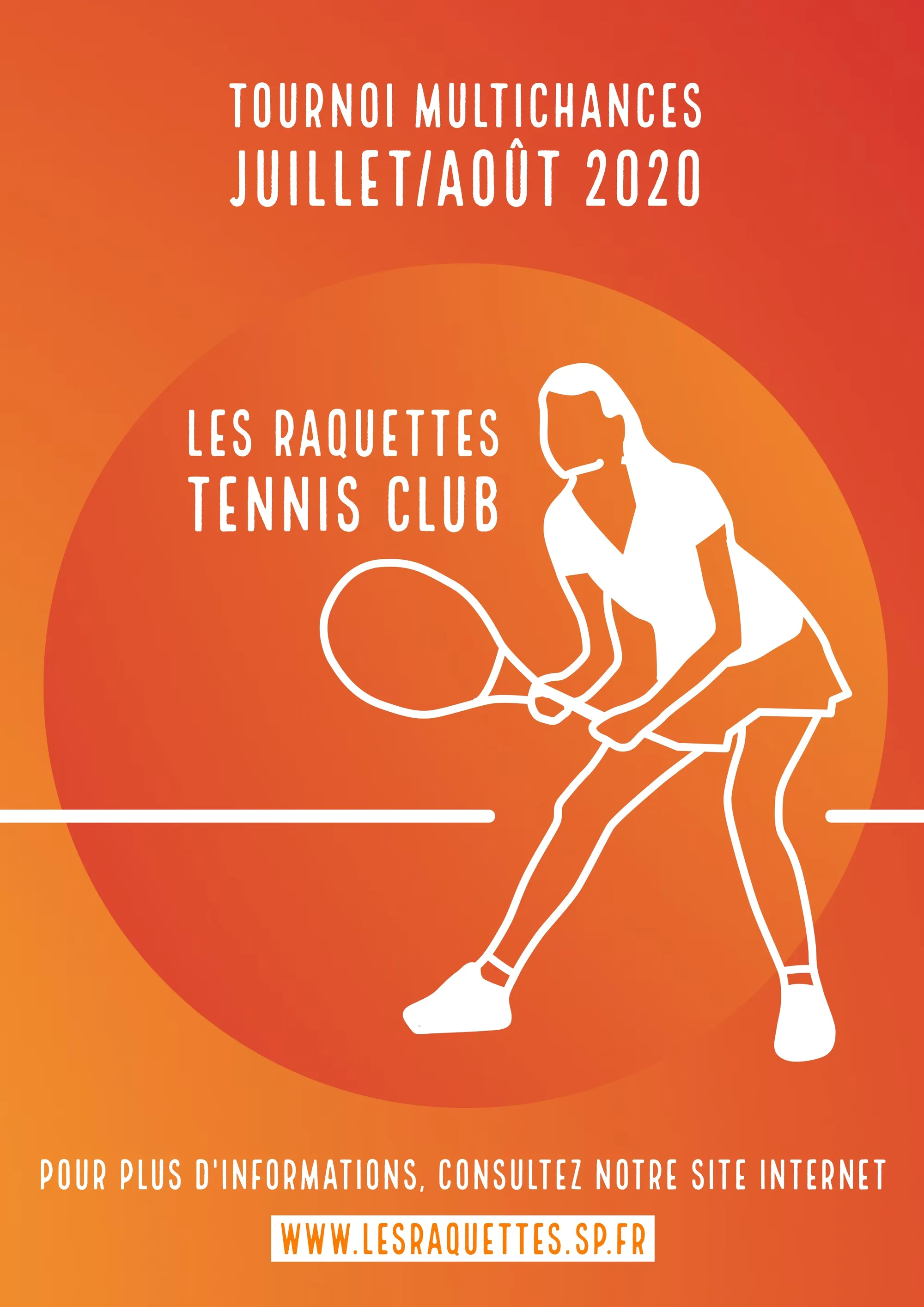 Orange Gradient Circle Tennis Competition Poster A4 