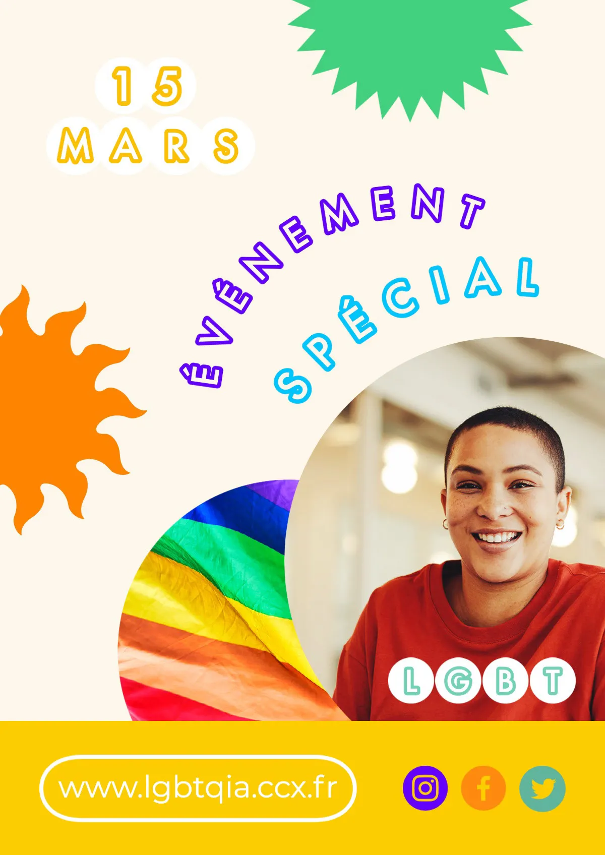 Rainbow sticker LGBTQA+ event Poster