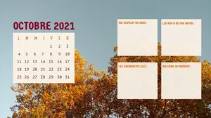 Orange Trees October 2021 Widescreen Desktop Calendar Calendrier