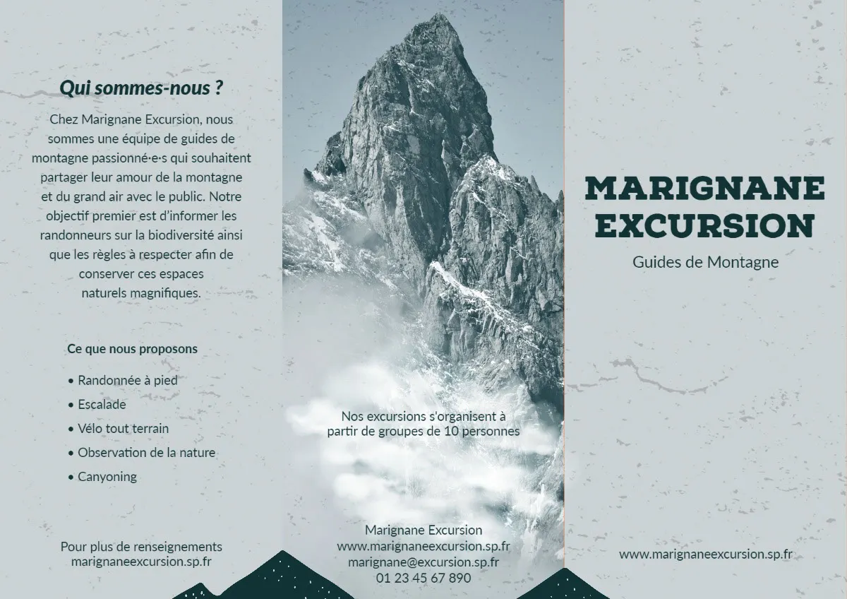 Beige Mountain Guides Brochure A4