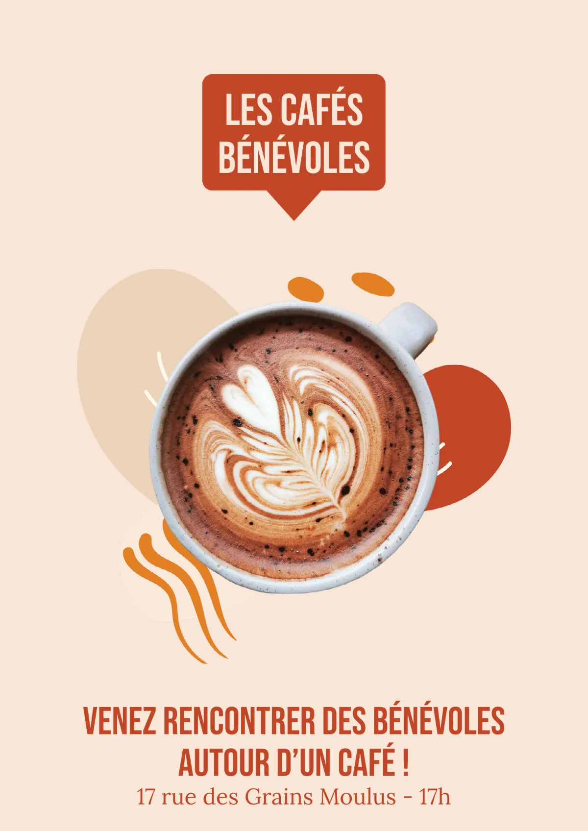 Brown and cream coffee volunteer poster