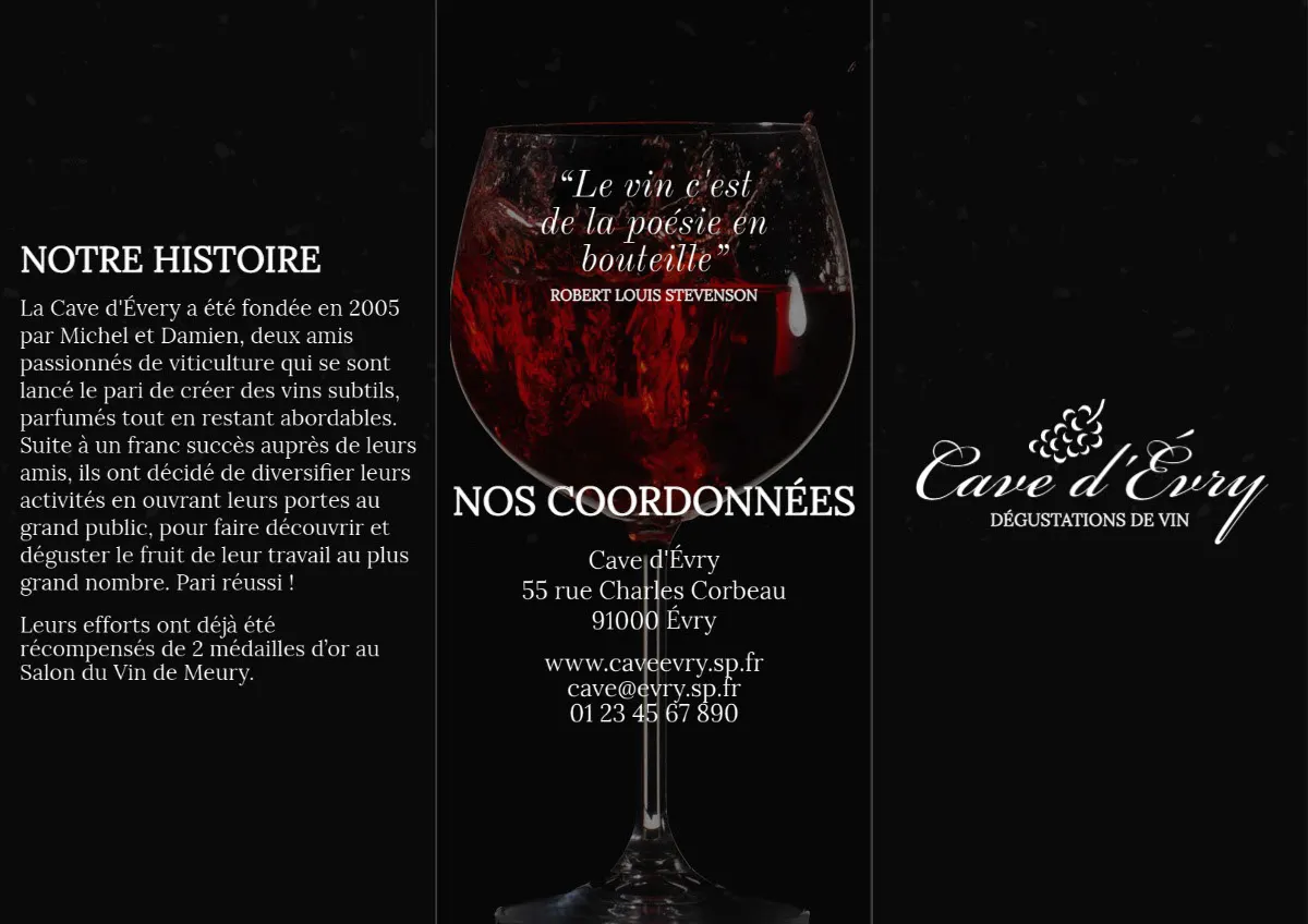 Red Black Wine Tasting Brochure