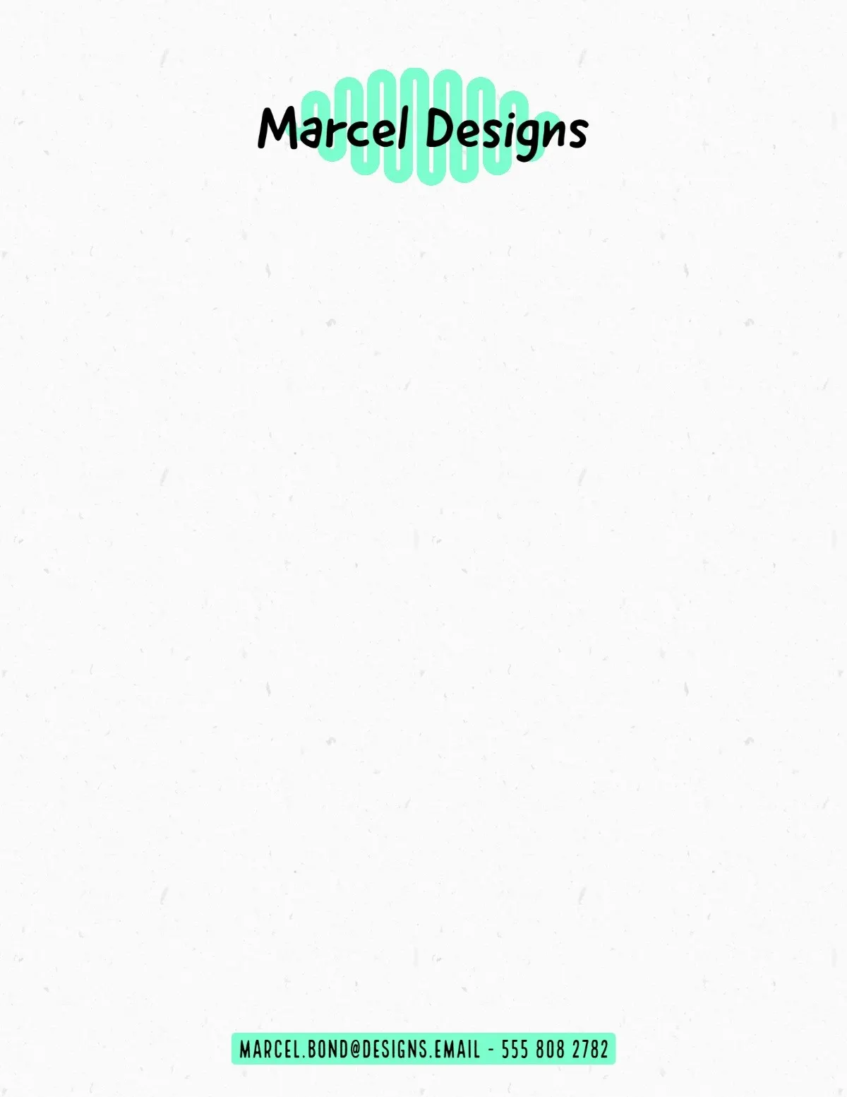 Teal Black Marcel Designs Letterhead