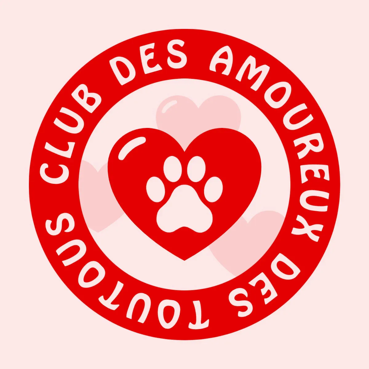 Red Monochrome Pet Lover Sticker