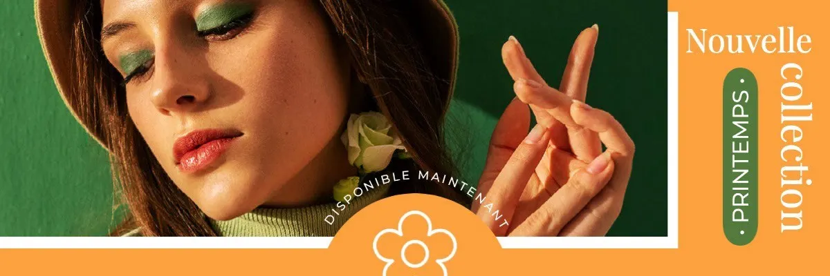 Green and Orange Spring New Collection Banner