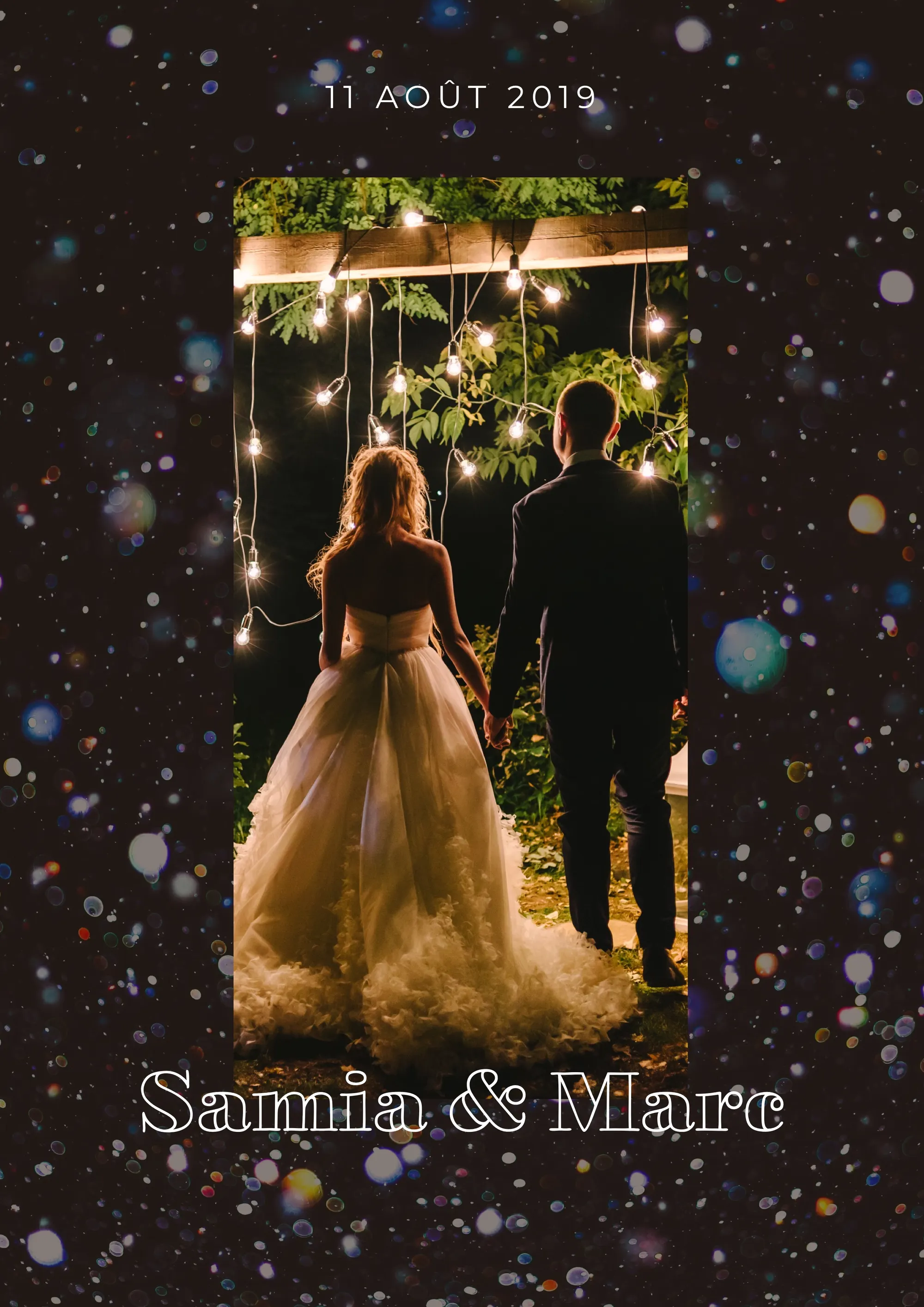 Black Lights Samia & Marc Wedding Photo Book Cover A4