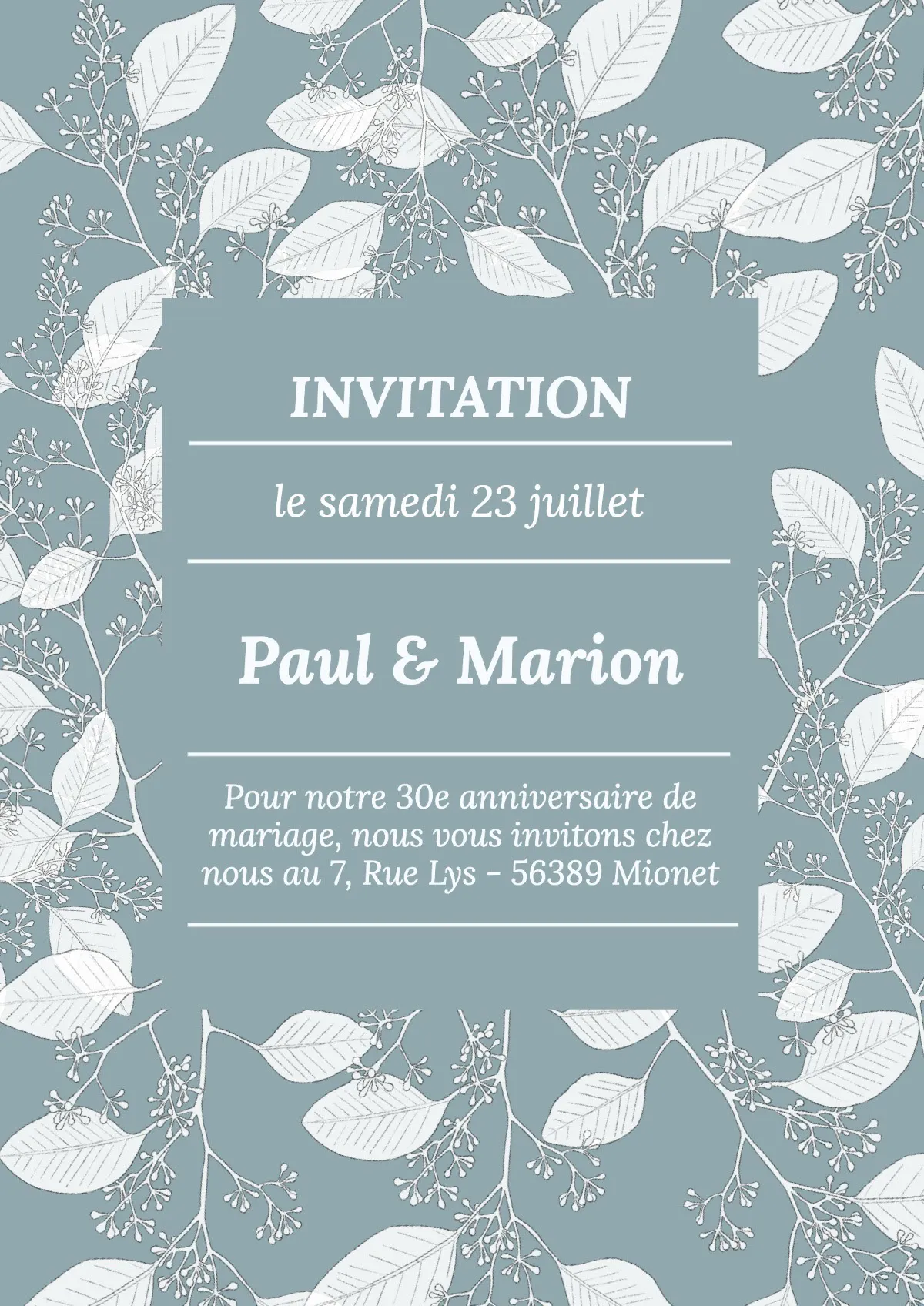 Pastel blue Wedding anniversary invitation Poster