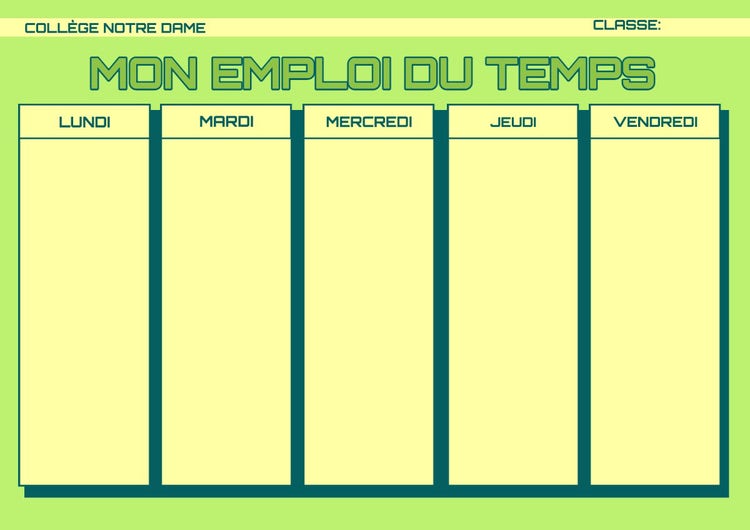 Bright green Timetable Planner