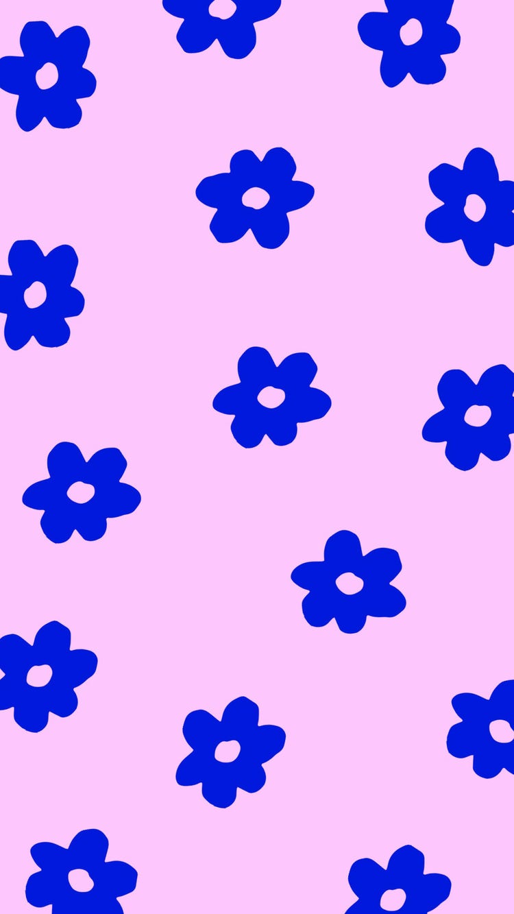 Pink Blue Flower Wallpaper