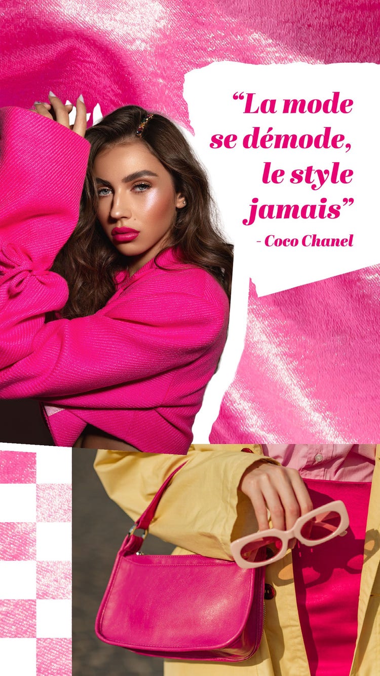 Pink Fashion Collage Mobile Wallpaper