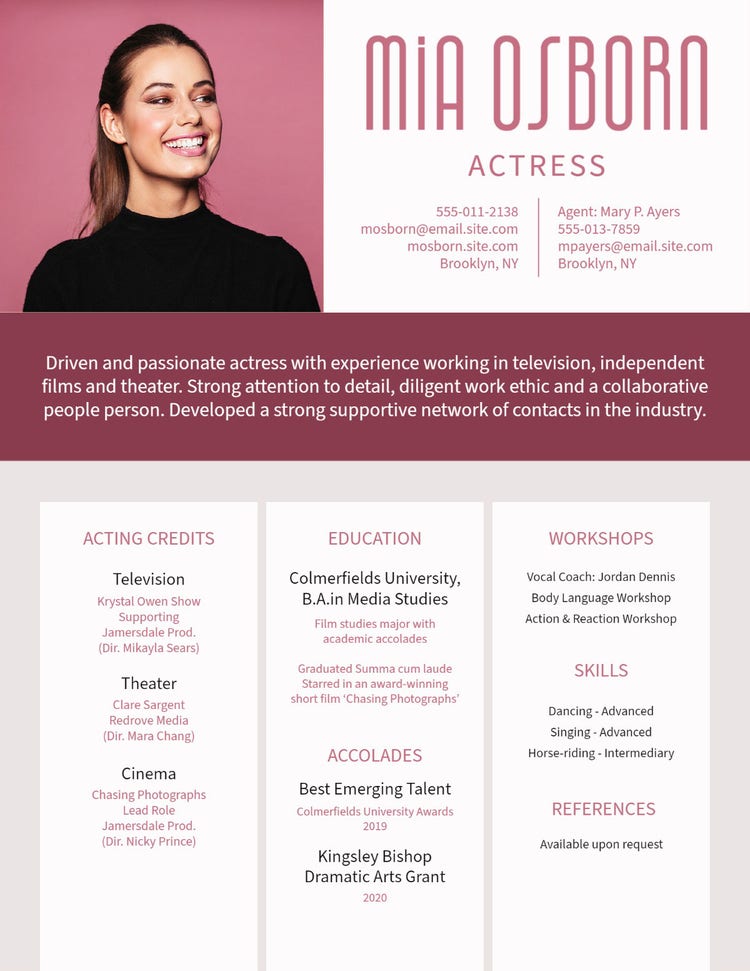 Pink And Purple Rectangles Resume