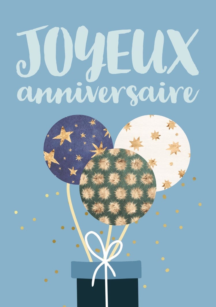 Blue and White Birthday Balloons Greetings card