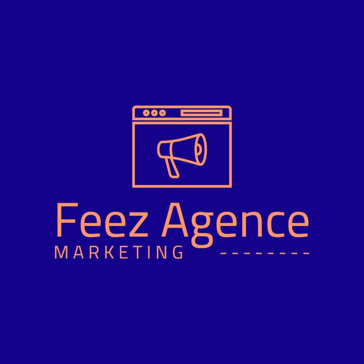 Blue Orange Web Page Megaphone Marketing Agency Logo