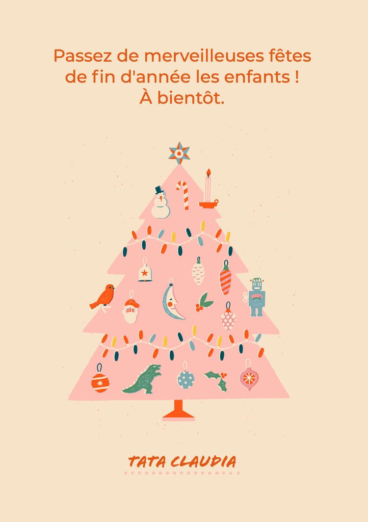 Light orange christmas-tree best wishes card